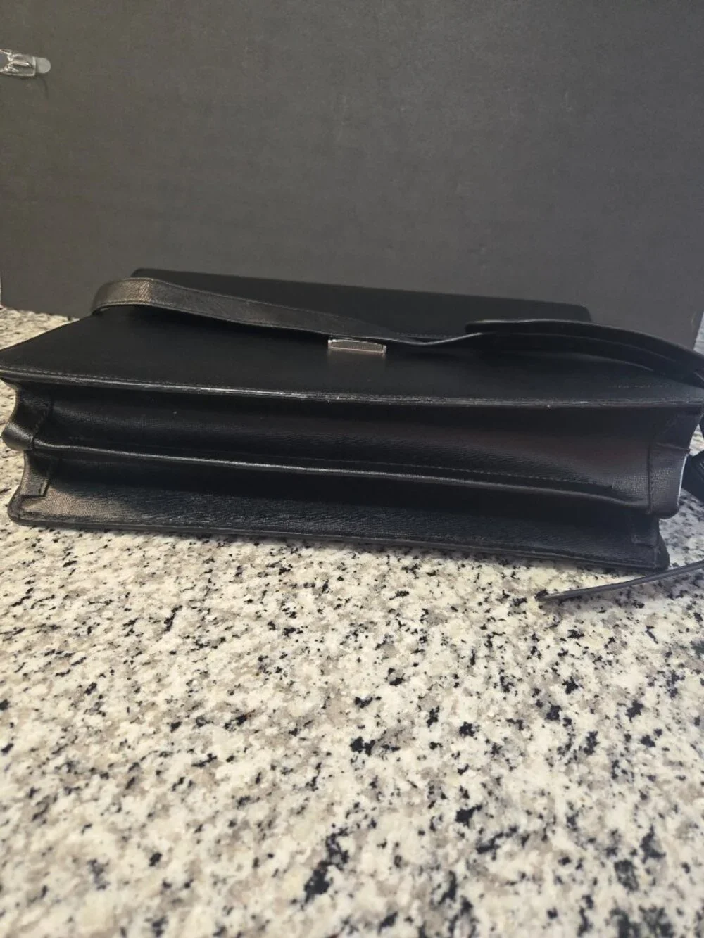 JACK GEORGES BLACK PROFESSIONAL BRIEFCASE; APPROX. 16